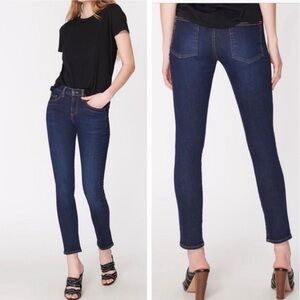 Veronica Beard Brooke Skinny Mid Rise Prussian Blue Dark Wash Jeans